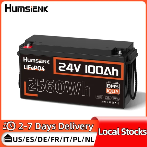 Humsienk 100Ah 24V LiFePO4 Battery