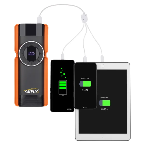 4 In 1 Car Jump Starter Air Pump Power Bank Lighting Air Compressor 16000mAh Cars Battery Starters Starting Auto Tyre Inflator - Image 5