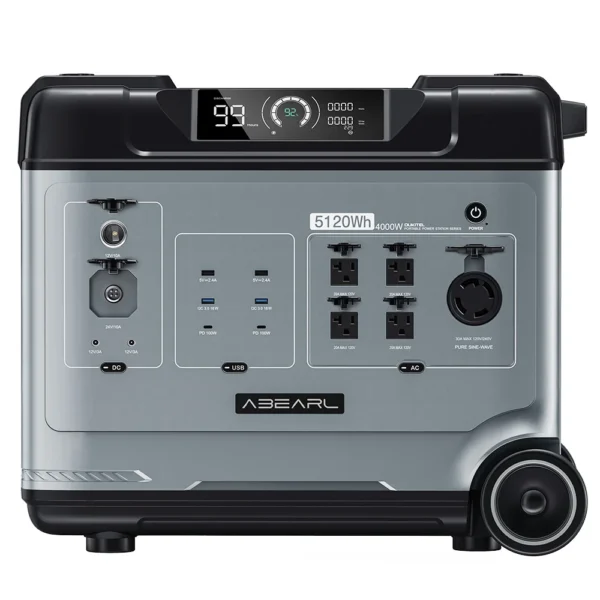 OUKITEL P5000 Pro Portable Power Station 5120Wh 4000W AC Output, Seamless UPS Battery Backup with Wheels Dual 100W USB-C LiFePO4 - obrazek 2