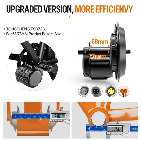 Tongsheng 750W 500W 250W Motor Kit TSDZ8 TSDZ2B Mid Drive Torque Sensor Engine Electric Bicycle Conversion Kit 13Ah 20Ah Battery - Image 3