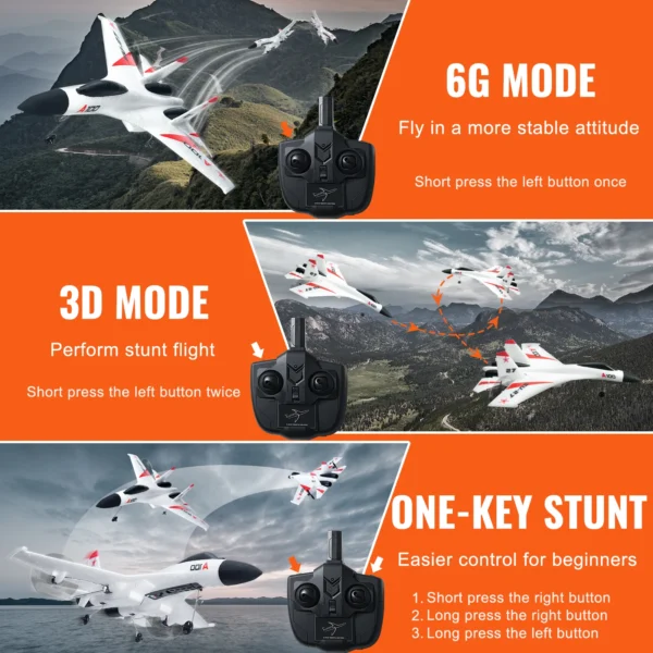 VEVOR SU27 RC Plane 2.4G Remote Control Flying Model Glider Airplane with 2 Batteries Aircraft Foam Toys for Children Gifts - Image 3