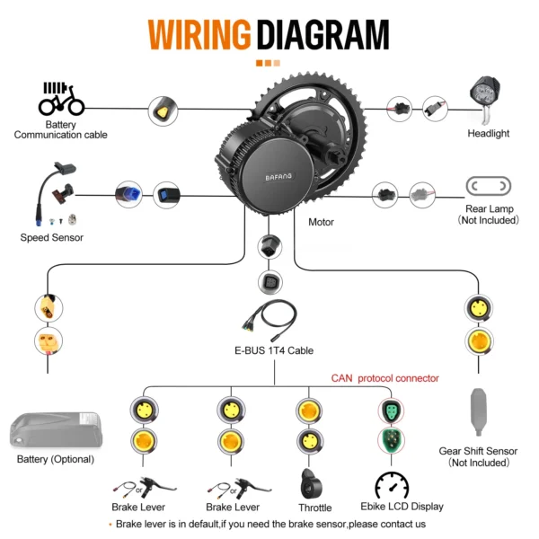 Bafang 750W Mid Drive Motor Electric Bicycle Conversion Kit M315 BBS02B BBS02 Ebike Engine 48V 52V 20Ah 17.5Ah Hailong Battery - Image 6