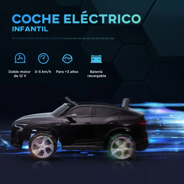 HOMCOM electric car for kids Audi e-tron Speed 3-5 km/h Black - Image 4