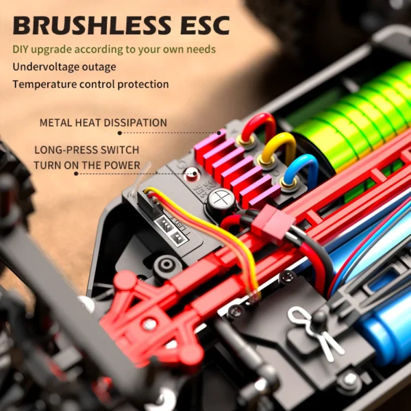 Wltoys C8805 1:14 RC Car 4WD Brushless Electric 70km/h High Speed Off-Road 2.4G Remote Control Cars Drift Monster Truck For Kids - Image 4