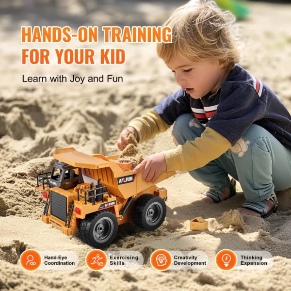 VEVOR RC Car Children Toys Remote Control Dump Truck Toys 9-Channel with Batteries for Toddlers Boys Electric Car Kids Toys Gift - Image 6