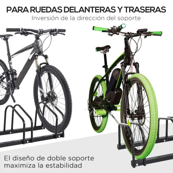 HOMCOM parking for 4 bicycles steel bracket 110x33x27 cm black - Image 6