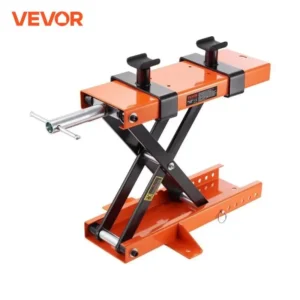 VEVOR Motorcycle Lift 500kg Motorcycle Scissor Lift Jack with Saddle &Safety Pin Steel Motorcycle Jack Hoist Stand for Motorbike