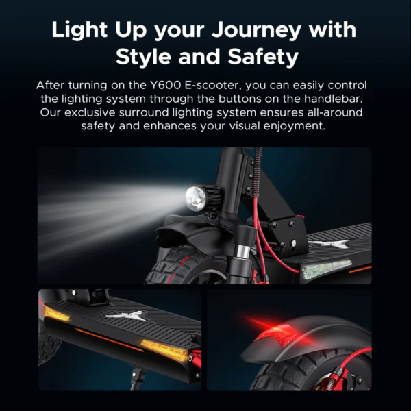 ENGWE Y600 830W 48V 18.2Ah 28km/h 70km 10" Electric Scooter - Image 2