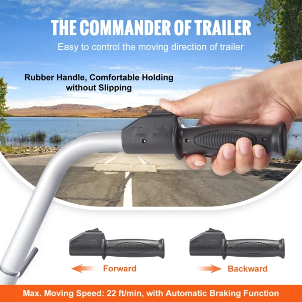 VEVOR 12V Motorized Electric Trailer Mover Dolly 5000lbs Towing Capacity Adjustable Clamp Jockey Wheel for Moving Caravan Boat - Image 6
