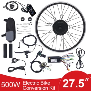27.5” 36V 500W Electric Bike Front WheelConversion Kit Ebike Rear Bicycle Hub Motor Wheel Conversion Kit with LCD Display