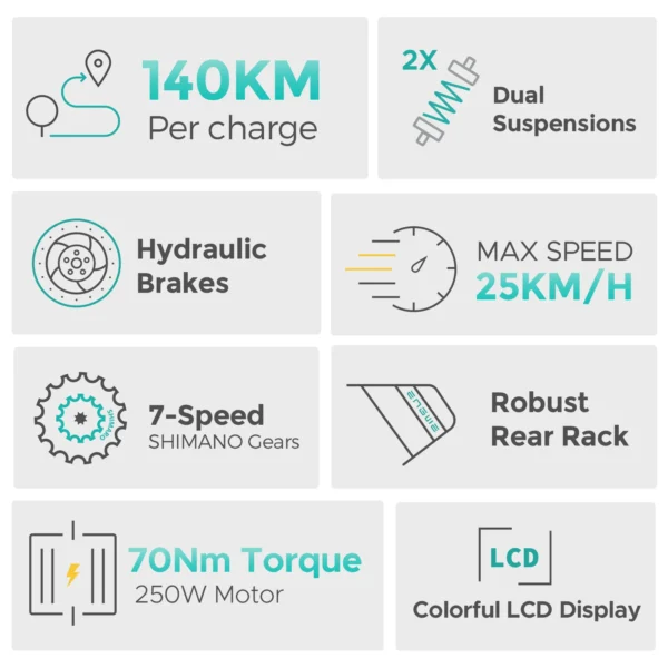 ENGWE E26 250W 16AH 26" Adult Electric Fat Bike - Image 6