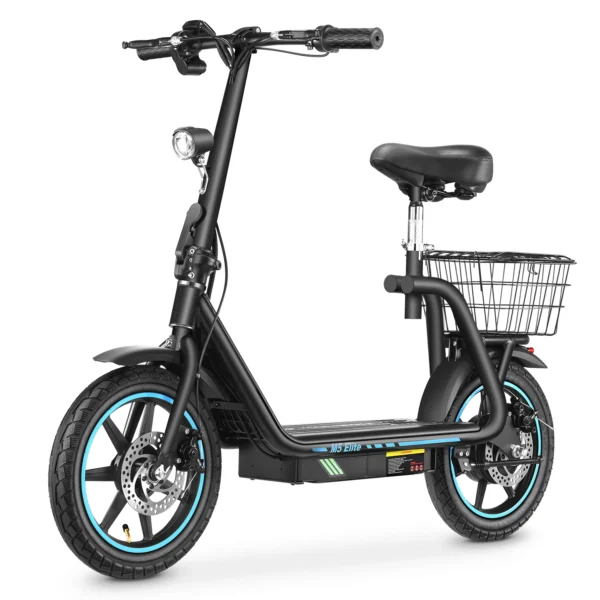 M5 Elite Electric Scooter 750W Motor 48V13Ah Battery 45Km Max Range 40Km/H Speed 14" Tire With Seat Foldable Adult Escooter Kick