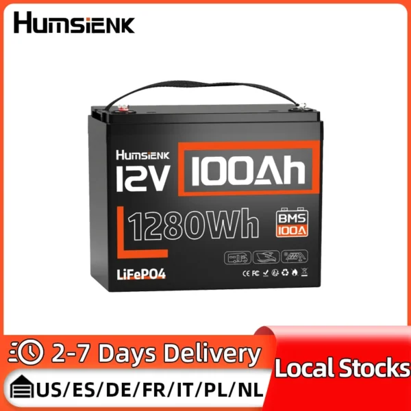 Humsienk 100Ah 12V LiFePO4 Battery