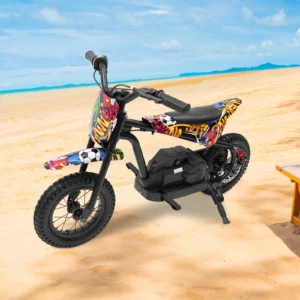 Kids Electric Motorcycle 150W 24V 3.0AH Battery Dual Speed LED Lights for Children Over 6 Years Black Colorful