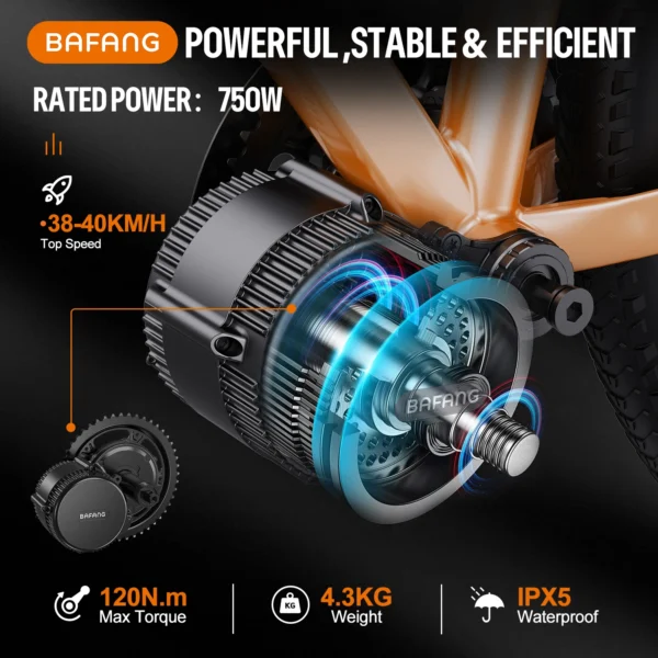 Bafang 750W Mid Drive Motor Electric Bicycle Conversion Kit BBS02B BBS02 Ebike Engine 48V 20Ah 19.2Ah Hailong Battery 4A Charger – Bild 2