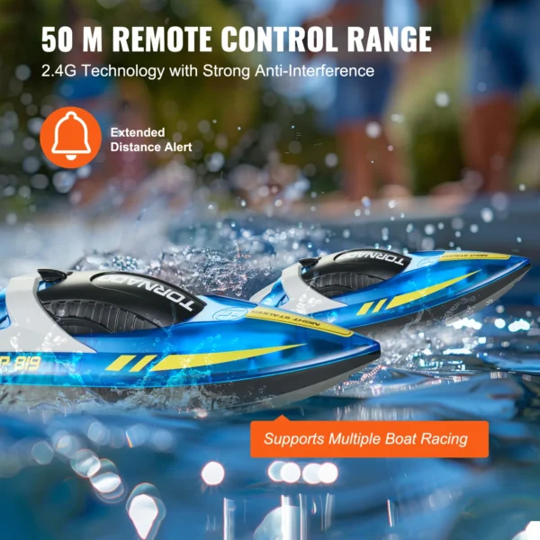 VEVOR HJ819 RC Boat 2.4GHz 12 km/h High-Speed Remote Control Racing Ship Water Speed Boat Children Model Toy for Kids Adults - Image 5