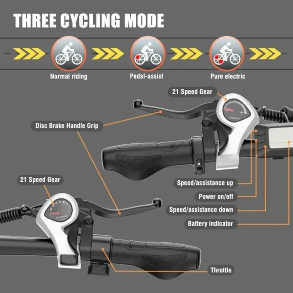 DUOTTS C29 Adult Electric Bike 50km/h 750W Mountain Bikes With Rear Rack 48V 15Ah Battery Electric Road Bikes Electric Bicycle - Image 6