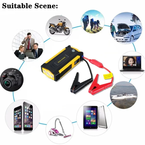 GKFLY 12V Car Jump Starter 16000mAh Power Bank Car Booster Auto Emergency Starting Device Jump Start for Petrol Diesel - Image 4