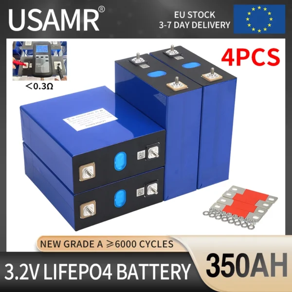 USAMR 4 pcs 350Ah LiFePO4 Battery Cells 3.2V