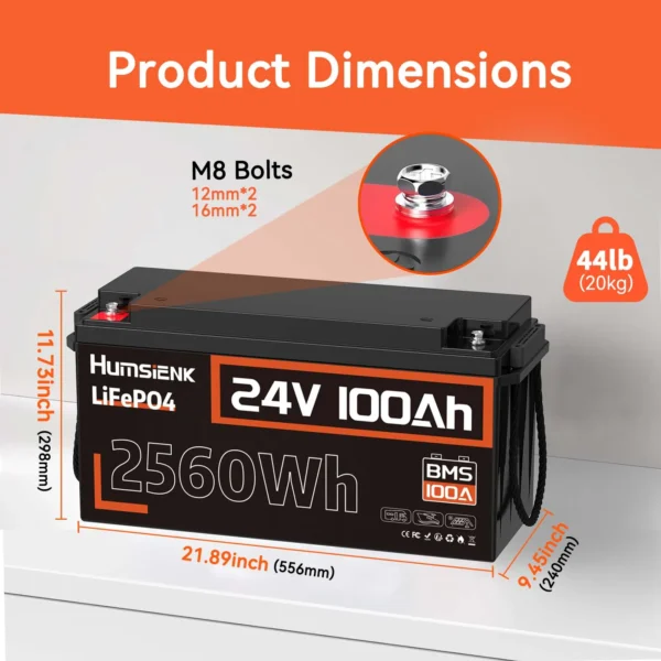Humsienk 100Ah 24V LiFePO4 Battery – Bild 3