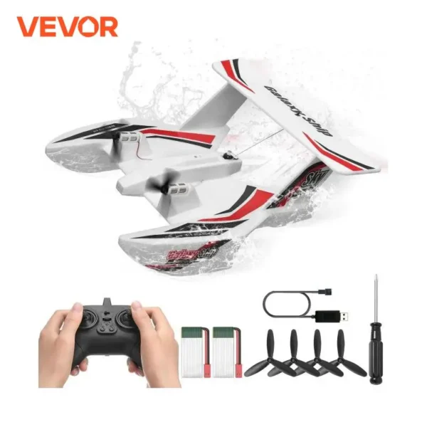 VEVOR EPP Foam RC Plane 2.4G 3CH Radio Control Aircraft Sea And Air RC Glider Water Land Flying Airplane Toys Gift For Boys