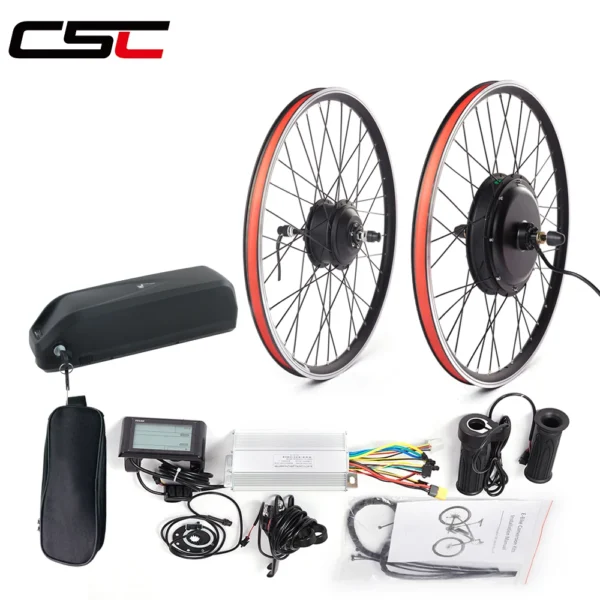 CSC Electric bicycle Conversion Kit 48V 1000W 1500W Brushless Hub motor 36V 350w ebike Conversion Kit 48V 18AH hailong battery