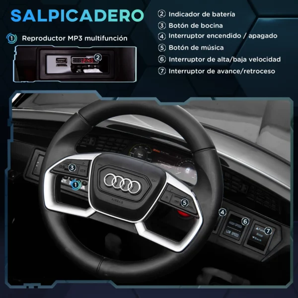 HOMCOM electric car for kids Audi e-tron Speed 3-5 km/h Black - Image 5