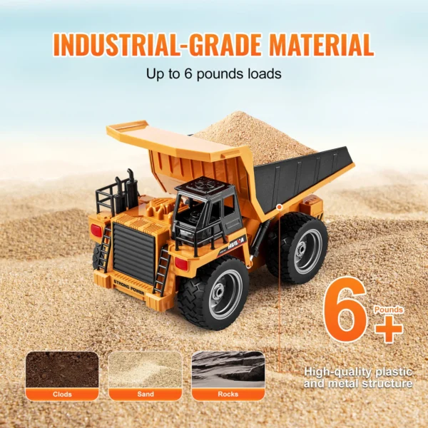 VEVOR 1:18 RC Dump Truck Car Engineering Vehicle Forklift Heavy Excavator Remote Control Car Toys for Boys Children's Gifts - Image 4