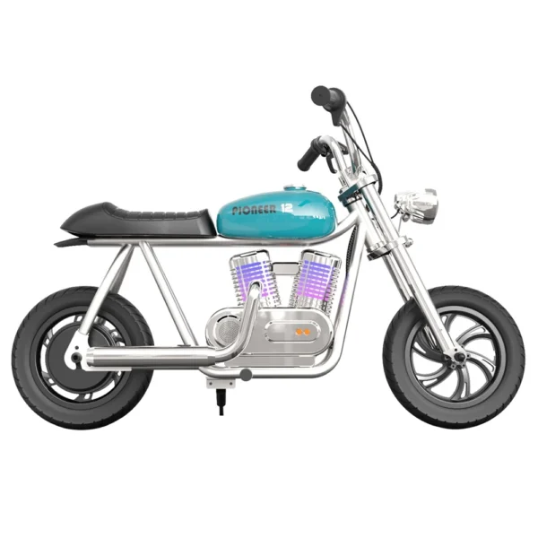 HYPER GOGO Pioneer 12 Plus with App Electric Motorcycle for Kids, 24V 5.2Ah 160W with 12'x3' Tires, 12KM Range, Smoke, Speaker - Image 5