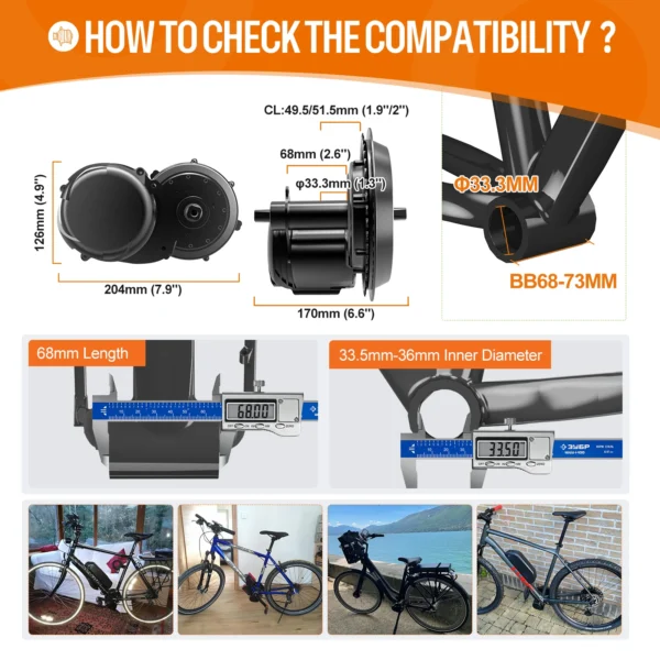 750W TSDZ8 Mid Drive Ebike Conversion kit for Upgraded Tongsheng Mid- Drive Kit with Battery,High Power Torque Sensor EKD01 HMI - Kuva 3