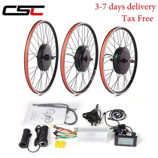 CSC e-bike Conversion Kit and 36V 10.4AH battery Front Rear Wheel motor 36V 250W 350W 500W MTX rim FOR electric bike - Image 3