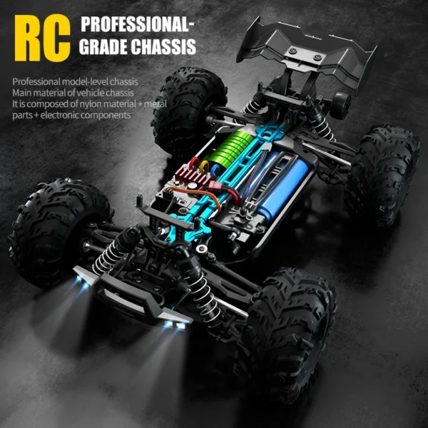 WLtoys 16101 Pro 1:16 75KM/H 4WD RC Car With LED Light 2.4G Remote Control Cars High Speed Drift Monster Truck for Children Gift - Image 6