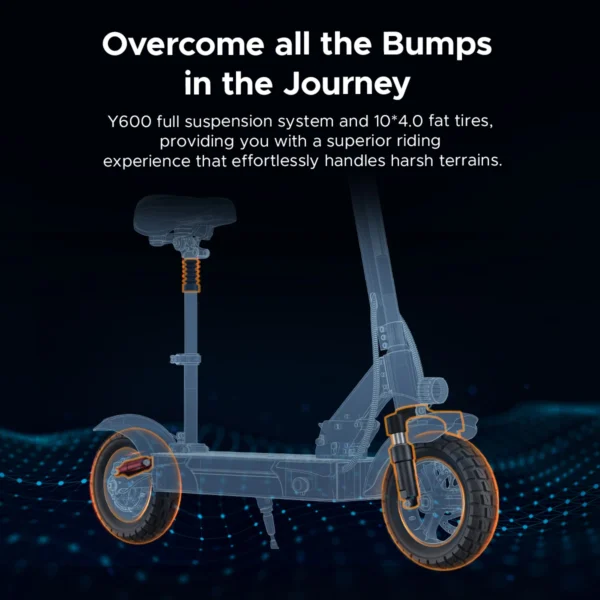ENGWE Y600 830W 48V 18.2Ah 28km/h 70km 10" Electric Scooter - Image 4