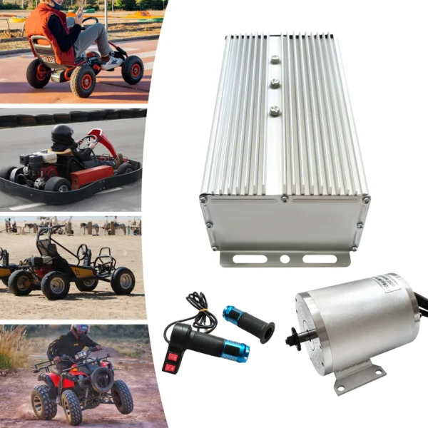 Brushless DC Motor Kits, 72V 3000W BLDC Motor Kit w/Controller+Throttle+Keylock, Brushless Motor Scooter Motorcycle Engine Ebike - Pilt 4