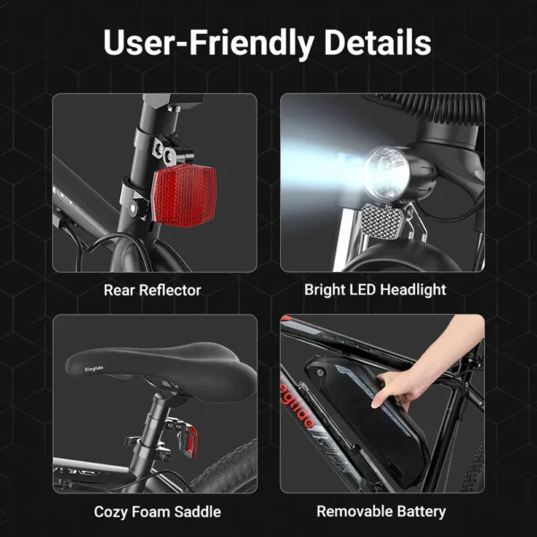 Eleglide M2 Electric Bikes 27.5" And 29" 250W Motor 36 V15AH 125km Range App Control Electric Bicycles Cheap Electric Bike - Pilt 5