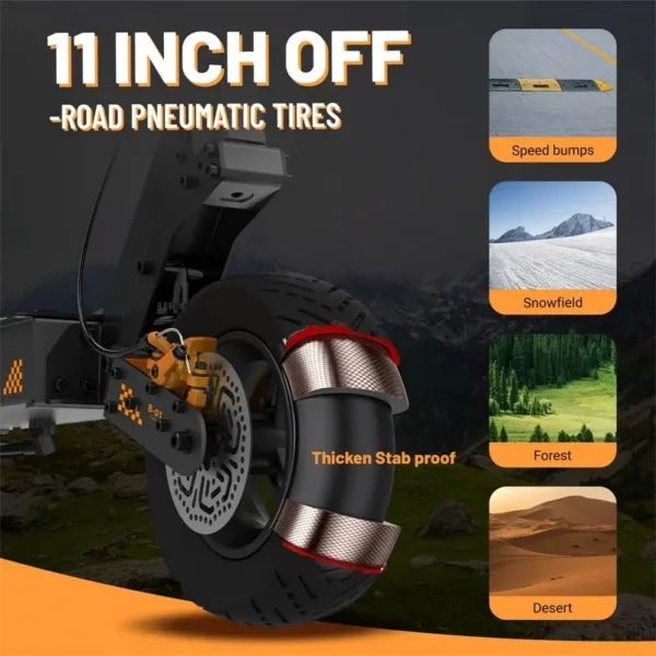 KuKirin G4 2400W 60V 20Ah 70km/h 75km 11" Off-Road Folding Scooter - Image 2