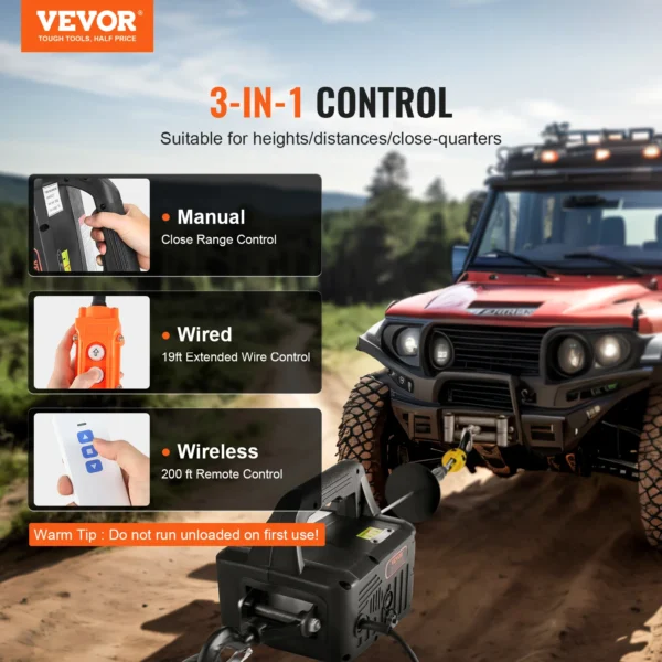 VEVOR 1100lbs 1500W Electric Hoist Winch 3-in-1 Portable Power Winch Crane with Wireless Remote Control for Overload Protection - Image 2