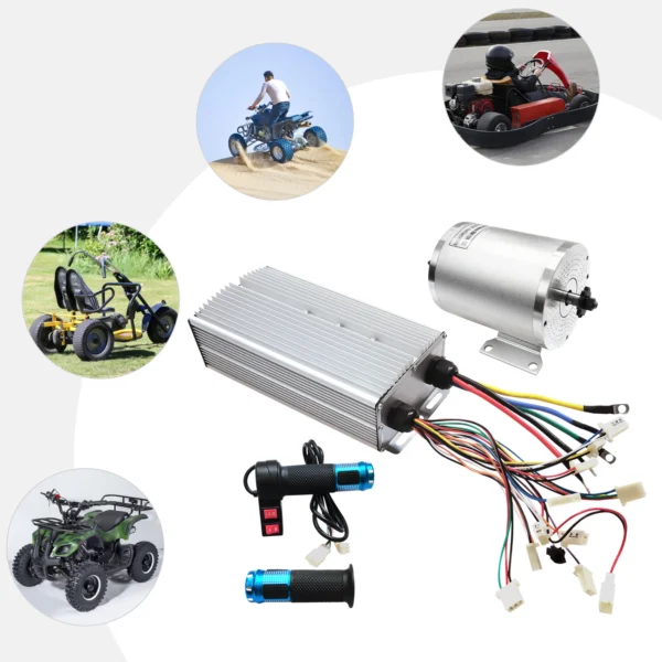Brushless DC Motor Kits, 72V 3000W BLDC Motor Kit w/Controller+Throttle+Keylock, Brushless Motor Scooter Motorcycle Engine Ebike - Pilt 5