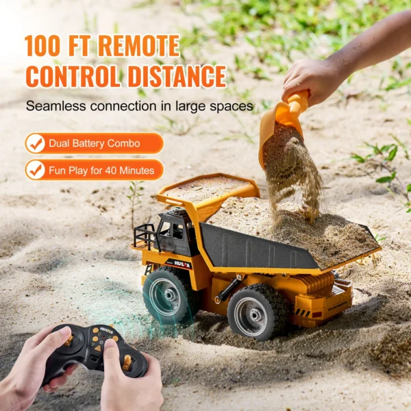 VEVOR 1:18 RC Dump Truck Car Engineering Vehicle Forklift Heavy Excavator Remote Control Car Toys for Boys Children's Gifts - Image 5