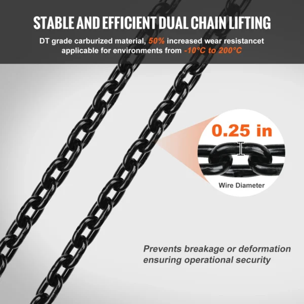 VEVOR 2200 lbs Electric Chain Hoist Single Phase Overhead Lifting Crane with Chain 10 ft Wired Remote Control for Garage - Image 3