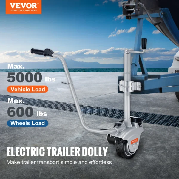 VEVOR 12V Motorized Electric Trailer Mover Dolly 5000lbs Towing Capacity Adjustable Clamp Jockey Wheel for Moving Caravan Boat - Image 2