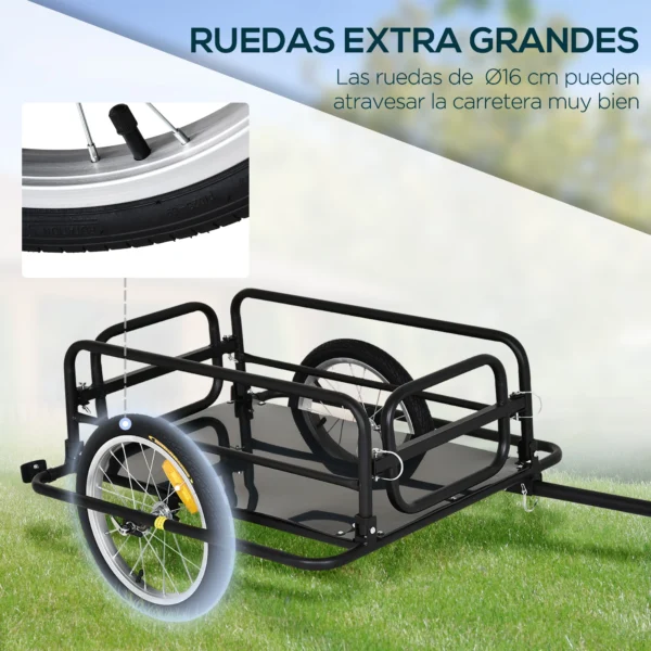 PawHut cargo bicycle trailer 40kg light steel frame with - Image 5