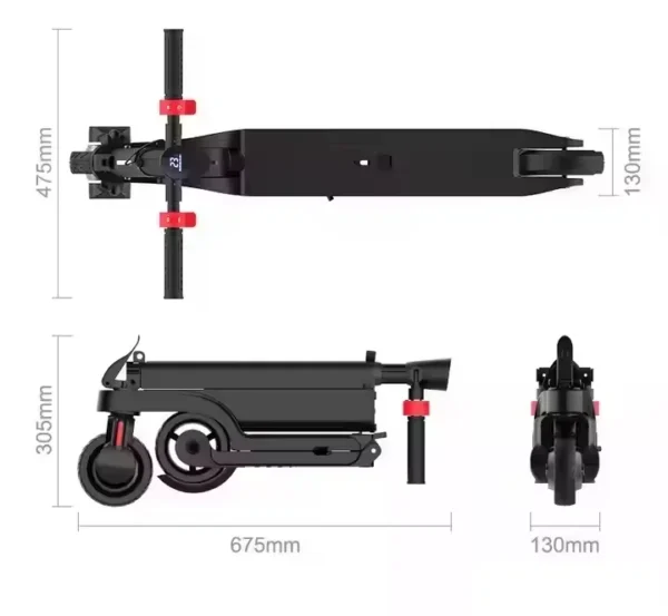 WOYU X6 250W 36V 5Ah 25km/h 40-60km Foldable Two-wheel Scooter - Image 5