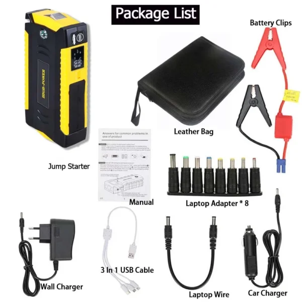 GKFLY 12V Car Jump Starter 16000mAh Power Bank Car Booster Auto Emergency Starting Device Jump Start for Petrol Diesel - Image 6