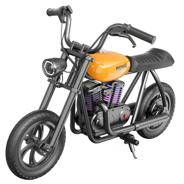 HYPER GOGO Pioneer 12 Plus Electric Chopper Motorcycle for Kids 24V 5.2Ah 160W, 12KM Top Range, Smoke, Bluetooth Speaker, Fender - Image 3