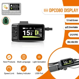 BAFANG E-Bike DPC080 Display LCD Screen Instrument Mid-Mounted Motor For Bafang For CAN Protocol Motor Accessories