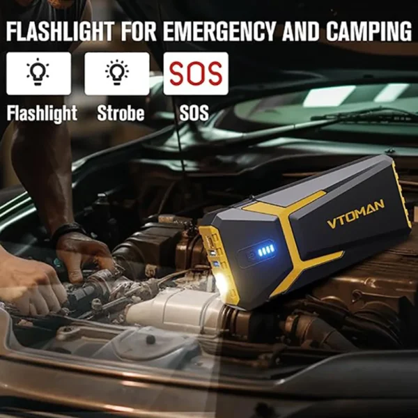 VTOMAN V10 PRO 4500A Car Jump Starter, with LED Lights, Type C Quick Charge, for 12V Vehicles, 24 Months Standby Time, Portable - Image 5