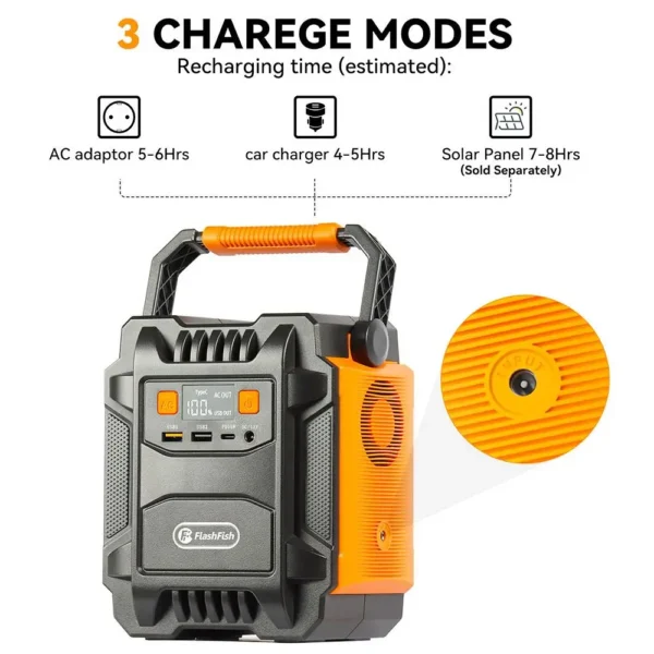 Flashfish A201 200W Portable Power Station, 172.8WH/48000mAh Solar Generator Backup Battery Pack with 220V AC Sockets - Kuva 2