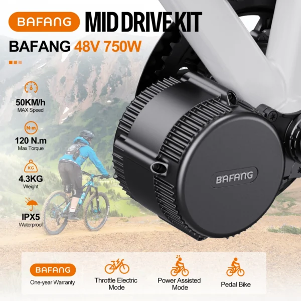 Bafang 750W Mid Drive Motor Electric Bicycle Conversion Kit BBS02B BBS02 Ebike Engine 48V 20Ah 17.5Ah Hailong Battery 4A Charger - Image 2
