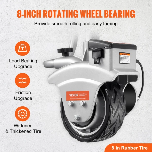 VEVOR 12V Motorized Electric Trailer Mover Dolly 5000lbs Towing Capacity Adjustable Clamp Jockey Wheel for Moving Caravan Boat - Image 5